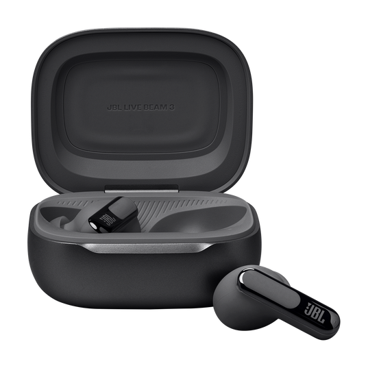 JBL Live Beam 3 - Black - True wireless noise-cancelling closed-stick earbuds - Front