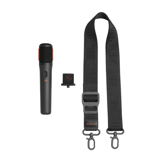JBL PartyBox On-the-Go 2 - Black - Portable party speaker with one wireless digital mic, handle and a shoulder strap - Detailshot 3