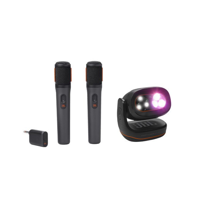 &iexcl;COMBO ESPECIAL! JBL PartyLight Beam + JBL PartyBox Wireless Mic