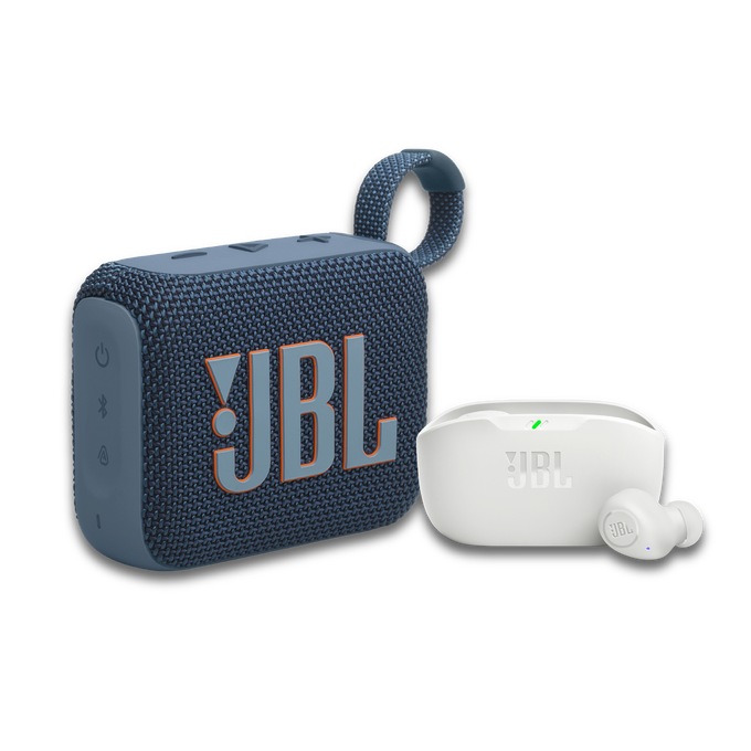 ¡COMBO ESPECIAL! JBL Wave Buds (Blanco)  + JBL Go Essential (Negro)