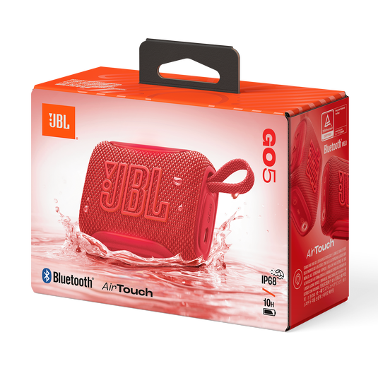 JBL Go 5 - Red - Ultra-portable waterproof and drop-proof speaker with JBL legendary sound and ambient edge lighting - Detailshot 9 image number null