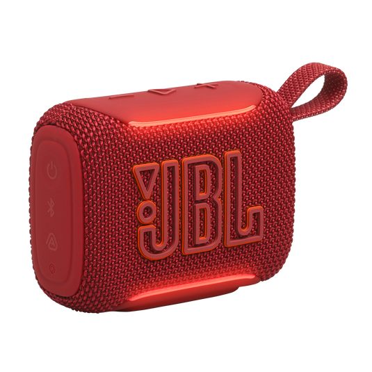 JBL Go 5 - Red - Ultra-portable waterproof and drop-proof speaker with JBL legendary sound and ambient edge lighting - Hero image number null