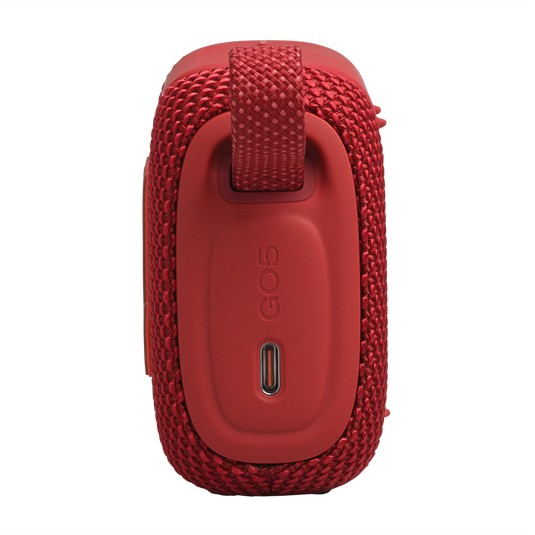 JBL Go 5 - Red - Ultra-portable waterproof and drop-proof speaker with JBL legendary sound and ambient edge lighting - Left image number null