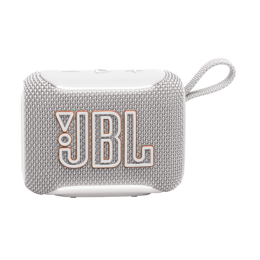 JBL Go 5 - White - Ultra-portable waterproof and drop-proof speaker with JBL legendary sound and ambient edge lighting - Front image number null