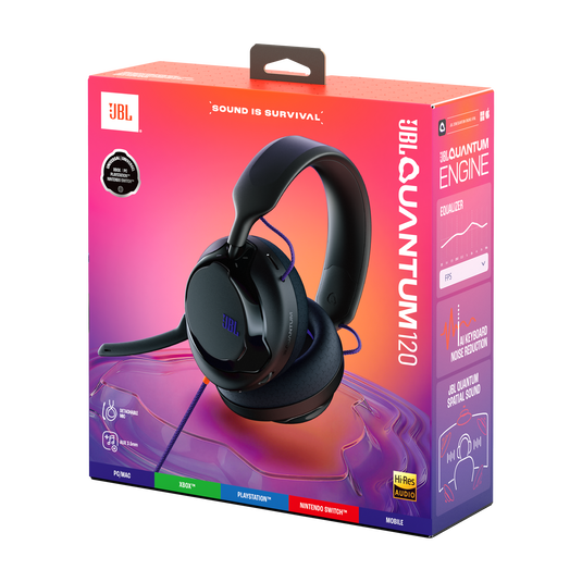 JBL Quantum 120 - Black - Wired multiplatform gaming headset - Detailshot 15 image number null