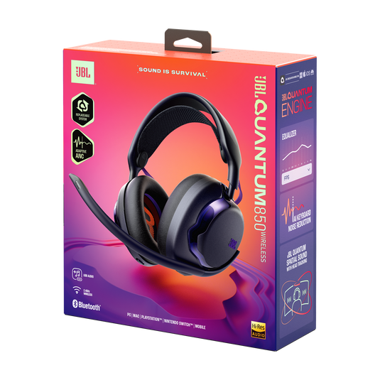 JBL Quantum 850 - Black - Wireless multiplatform gaming headset with Adaptive Noise Cancelling - Detailshot 15 image number null
