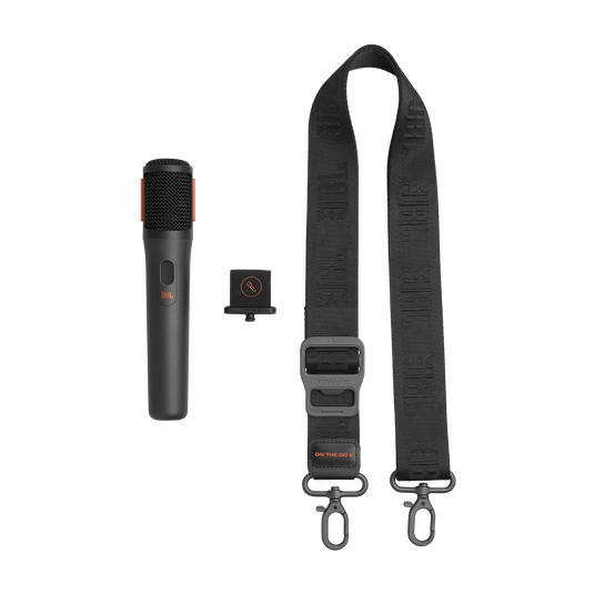 JBL PartyBox On-the-Go 2 - Black - Portable party speaker with one wireless digital mic, handle and a shoulder strap - Detailshot 3 image number null