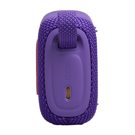 JBL Go 5 - Purple - Ultra-portable waterproof and drop-proof speaker with JBL legendary sound and ambient edge lighting - Left image number null