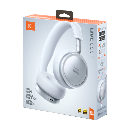 JBL Live 680NC - White - Wireless on-ear Noise Cancelling headphones - Detailshot 15 image number null