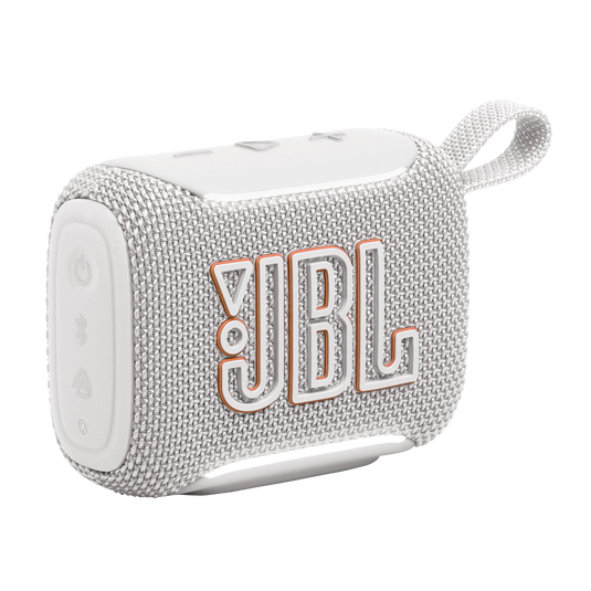JBL Go 5 - White - Ultra-portable waterproof and drop-proof speaker with JBL legendary sound and ambient edge lighting - Hero image number null