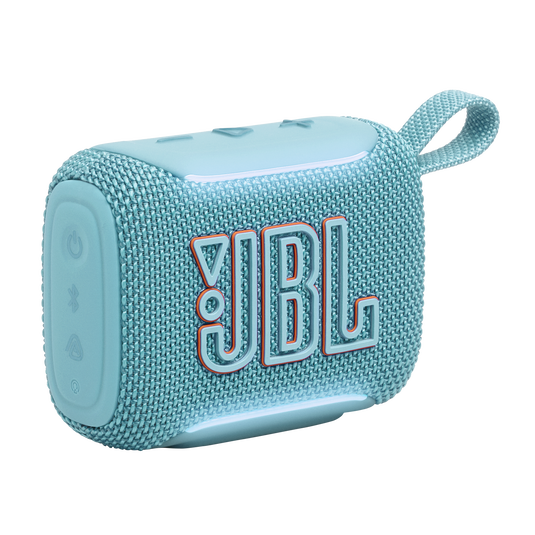 JBL Go 5 - Turquoise - Ultra-portable waterproof and drop-proof speaker with JBL legendary sound and ambient edge lighting - Hero image number null