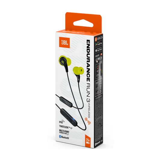 JBL Endurance Run 3 Wireless - Black / Lime - Wireless Sport Headphones - Detailshot 15 image number null