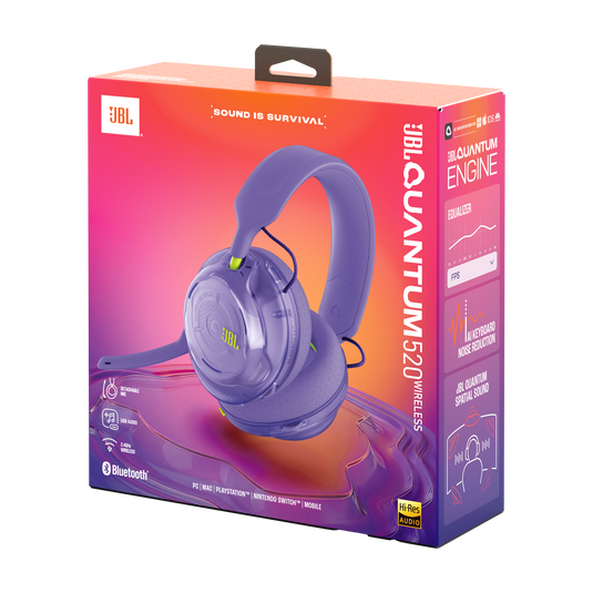 JBL Quantum 520 - Purple - Wireless multiplatform gaming headset - Detailshot 15 image number null