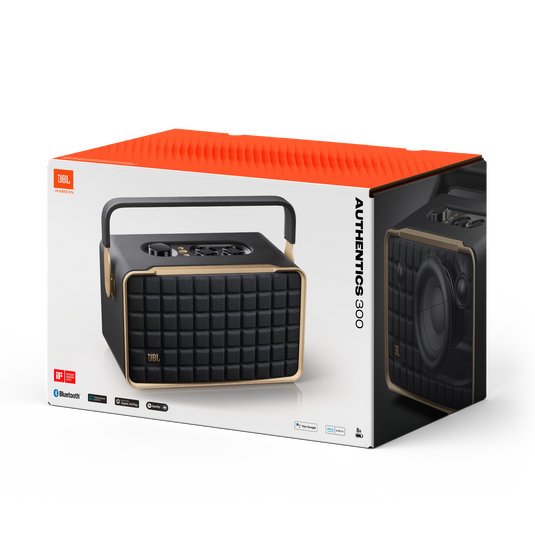 JBL Authentics 300 - Black - Portable smart home speaker with Wi-Fi, Bluetooth and voice assistants with retro design. - Detailshot 8 image number null