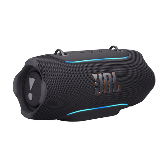 JBL Xtreme 5 - Black - Portable waterproof speaker with massive legendary JBL sound, ambient edge lighting, and a convenient shoulder strap - Back image number null