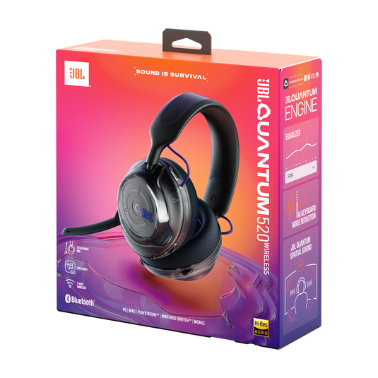 JBL Quantum 520 - Black - Wireless multiplatform gaming headset - Detailshot 15 image number null