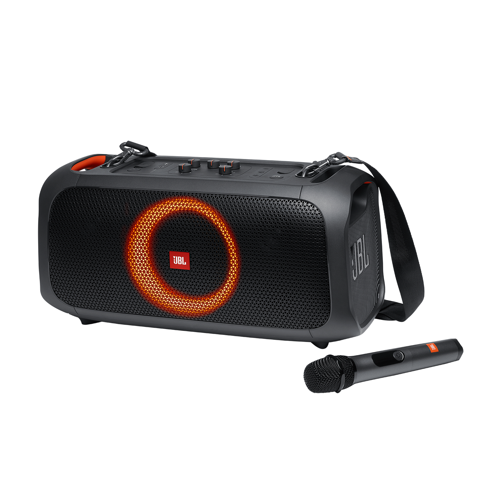 JBL PartyBox On-The-Go | Altavoz portátil para fiestas con luces  incorporadas y micrófono inalámbrico